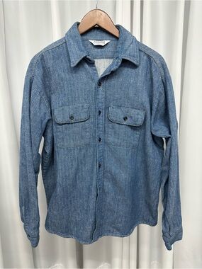 Vintage five Brother Light Blue Workwear flannel Shirt XL union made